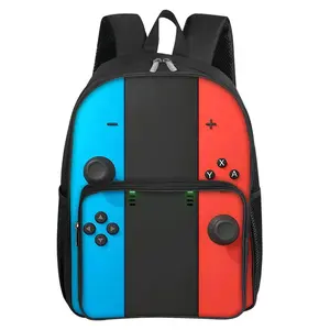 حقيبة ظهر بجيب أمامي مربع بنمط GamePad للأولاد والبنات، أفضل الهدايا، حقائب مدرسية كرتونية ثلاثية الأبعاد للأطفال