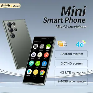 سيرفو S24 هاتف ذكي صغير يعمل بنظام أندرويد 4G شبكة 2 SIM الاستعداد Play Store Face Unlock 3.0 "شاشة ملونة بطاقة صغيرة هاتف محمول ذكي