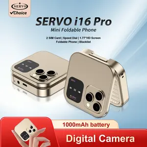 سيرفو i16PRO 2G GSM ثنائي الشريحة فليب هاتف محمول صغير السيارات دعوة سجل سرعة الاتصال الهاتفي ماجيك صوت راديو FM صغير أضعاف الهاتف نوع C