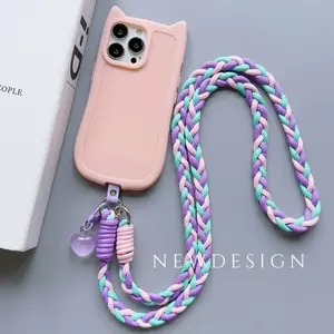 الإبداعية الهاتف المحمول العالمي الحبل Crossbody حبل طويل الهاتف الحبل حزام الكتف الكرتون قلادة الزخرفية الملحقات