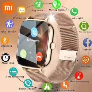 Xiaomi 2025 بيع ساعة ذكية جديدة للرجال والنساء أحدث الساعات الذكية الرياضية وجوه بلوتوث دعوة اللياقة البدنية الهواتف أندرويد iOS