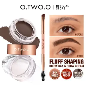O.TWO.O الحاجب دهن الحاجب جل الشمع 2 في 1 مقاوم للماء طويل الأمد دسم الملمس العين الحاجب محسن مستحضرات التجميل ماكياج