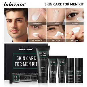 Lakerain التطهير العناية بالبشرة مغذي ترطيب الرجال العناية بالبشرة مجموعة السيطرة على النفط معتدل غير مزعجة مجموعة العناية بالبشرة