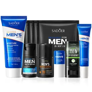 SADOER الرجال العناية بالبشرة مجموعات ترطيب كريم وجه قناع الوجه بلسم الشفاه واقية من الشمس منظف للوجه كريم عين الرجال مجموعة العناية بالبشرة